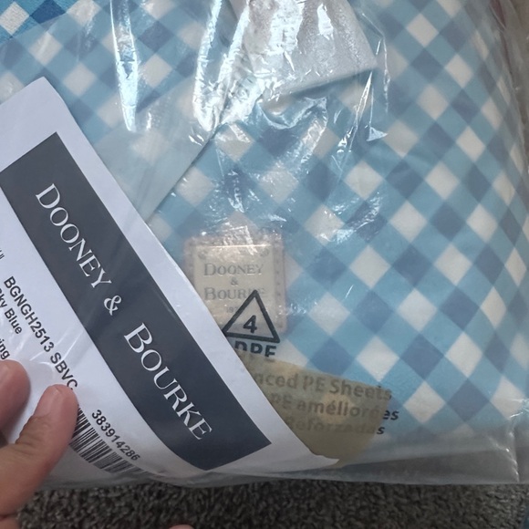 Dooney & Bourke Blue and White Checkered Shoulder Bag - Picture 11 of 16